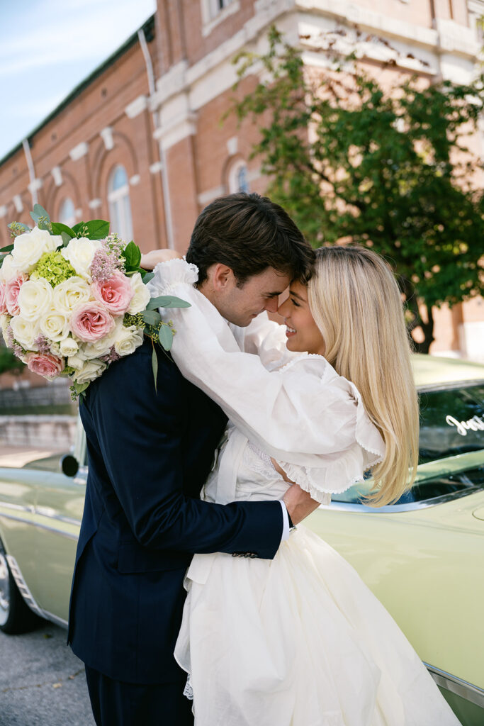 St. Louis wedding photographer, Shrine of St. Joseph wedding, documentary wedding photographer, St. Louis elopement photographer, intimate wedding inspiration, vintage car elopement 