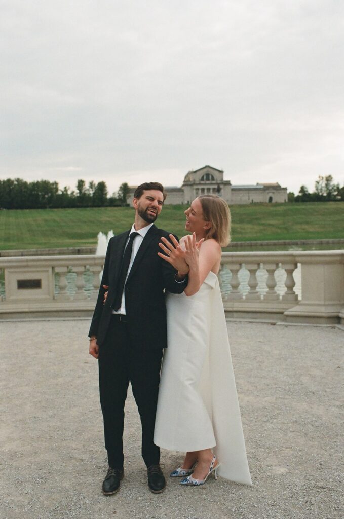 st. louis elopement, documentary wedding photography in the city, downtown wedding photography, st. louis wedding, wedding photos in Forest Park, film photo, Art Hill St. Louis
