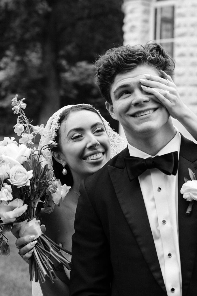 bride and groom portraits at the missouri botanical gardens, spring wedding in st. louis