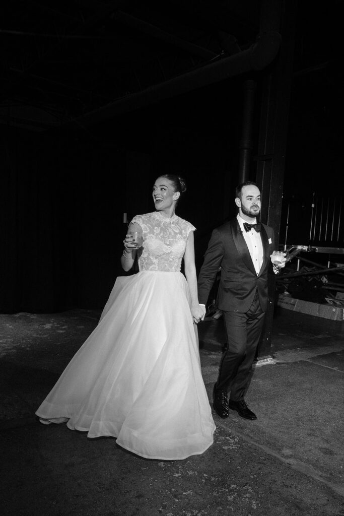 bride and groom vogue st. louis wedding black and white portrait