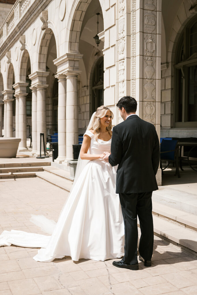 chase park plaza st. louis wedding first look