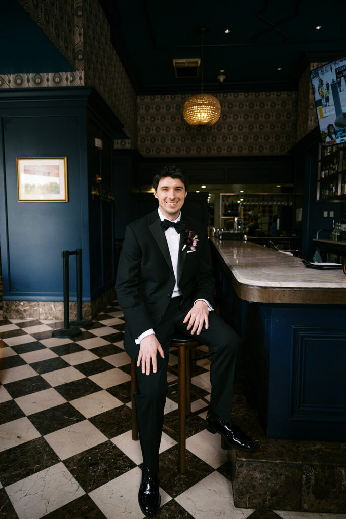 groom at chase park plaza bar 